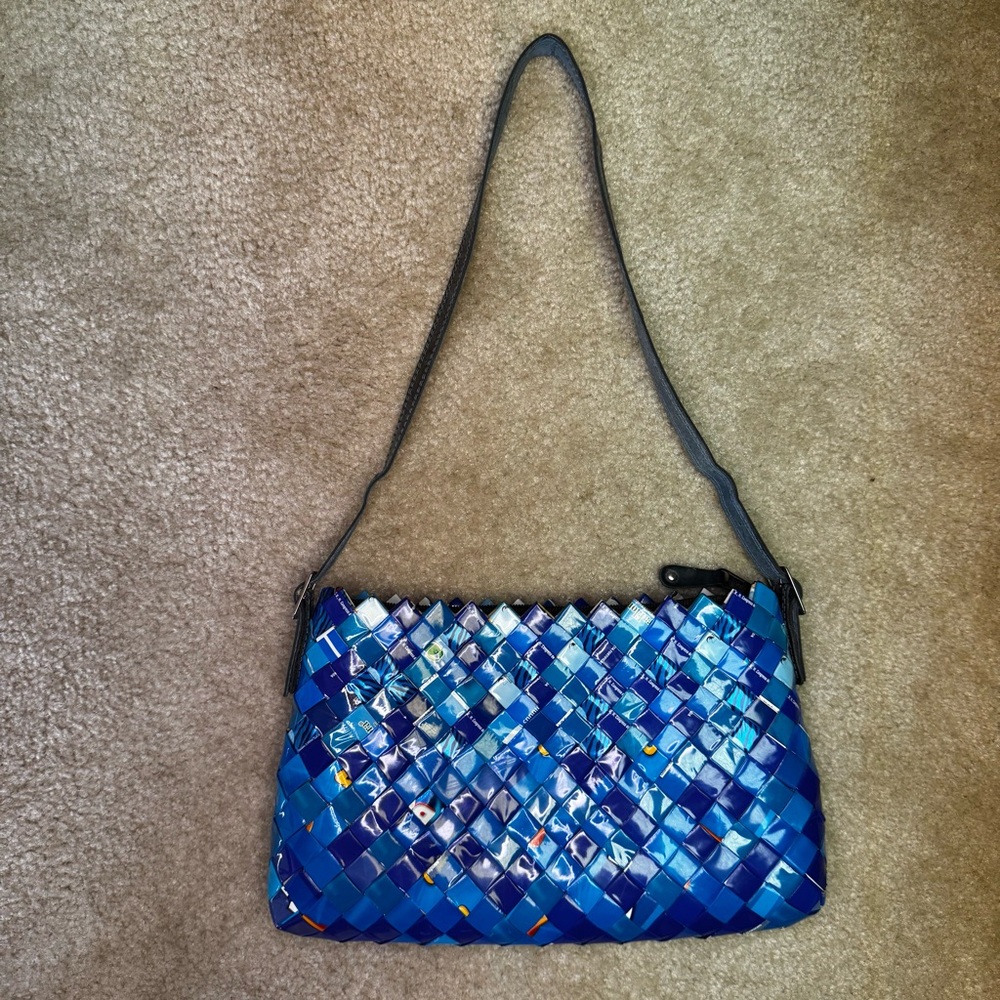Nahui Ollin Blue‎ Woven Shoulder Bag